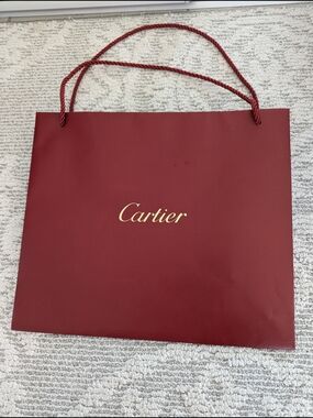 Cartier Red Luxury Tote Shopping Bag